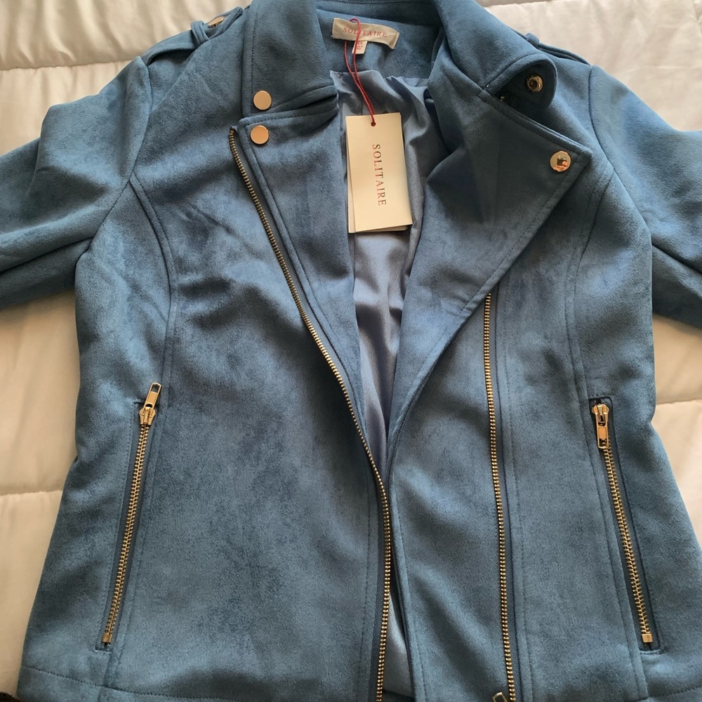 Light blue, sway jacket with zippers